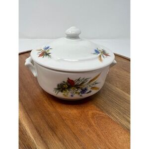 Cordon Bleu France White Porcelain Soup Tureen Floral Design with Lid
